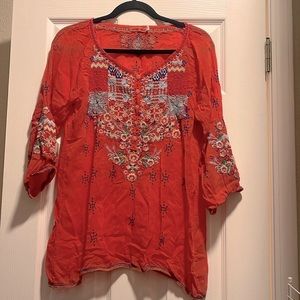 Johnny Was embroidered top in XS